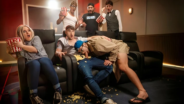 Movie Theatre 3some With Dante Colle, Michael Boston, Troye Dean