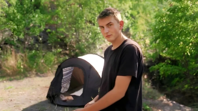 Slutty Little Hiker Gets Ass-fucked In His Little Tent