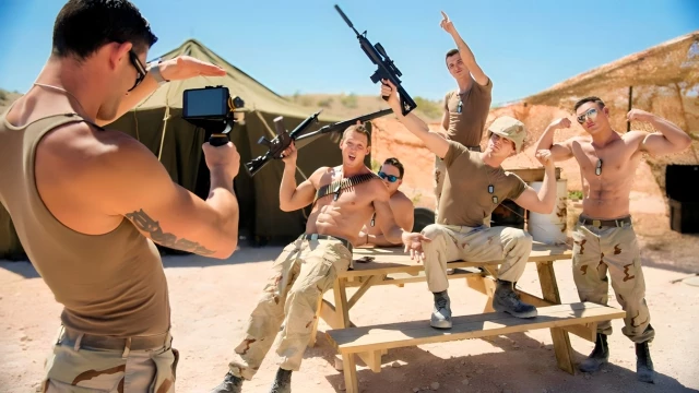 Sexy Soldiers Fucking In The Desert (Sean Zevran And Kyle McMillan)