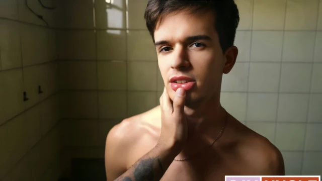 Skinny Latin Twink Sebastian Takes Uncut Dick